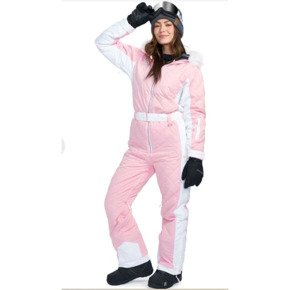 Tipsy Elves Performance Snow Wear Women's Powder Pink Snowsuit Size S NEW - Picture 1 of 14